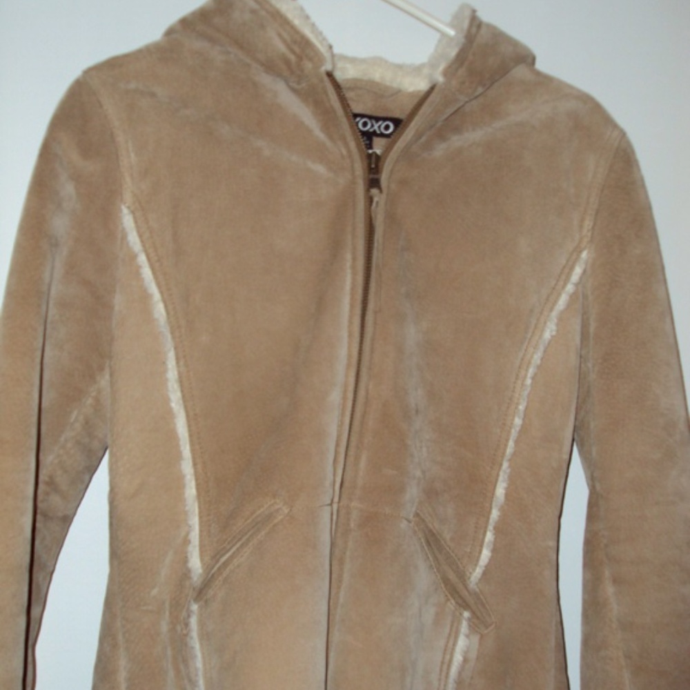 XOXO Women's Tan Hooded Utility Jacket